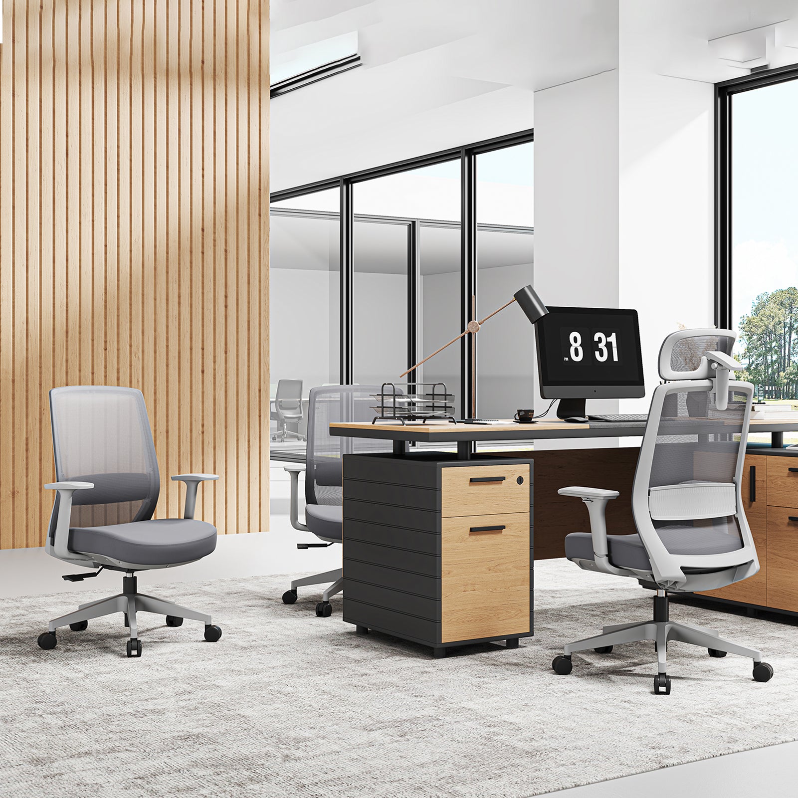 Ergonomic Office Chair with 4D Adjustable Headrest Lumbar Support