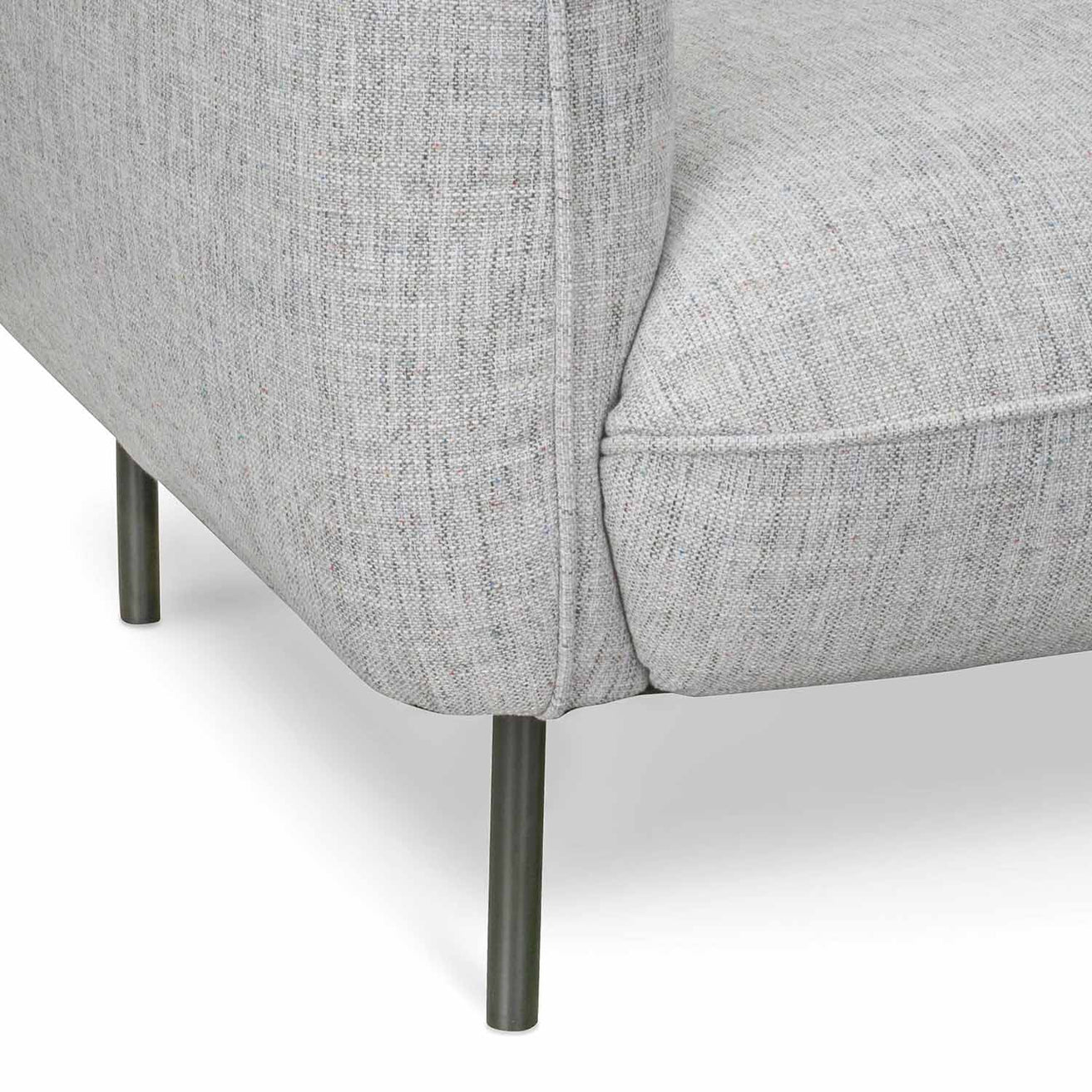 Joanna 3 Seater Fabric Sofa - Light Spec Grey