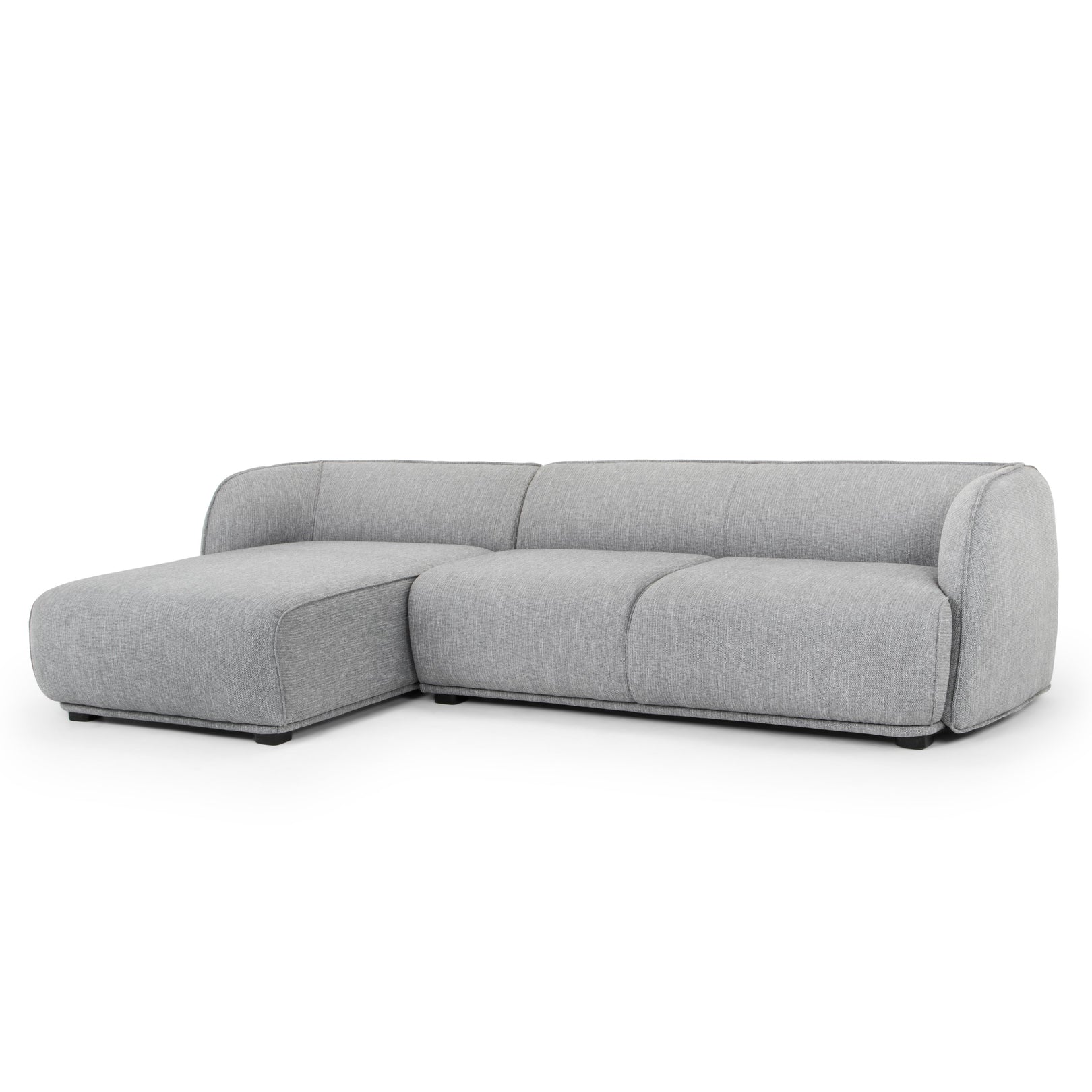 Troy 3 Seater Left Chaise Sofa - Graphite Grey