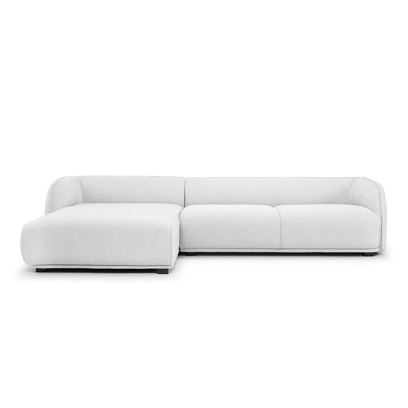 Troy 3 Seater Left Chaise Fabric Sofa - Light Texture Grey